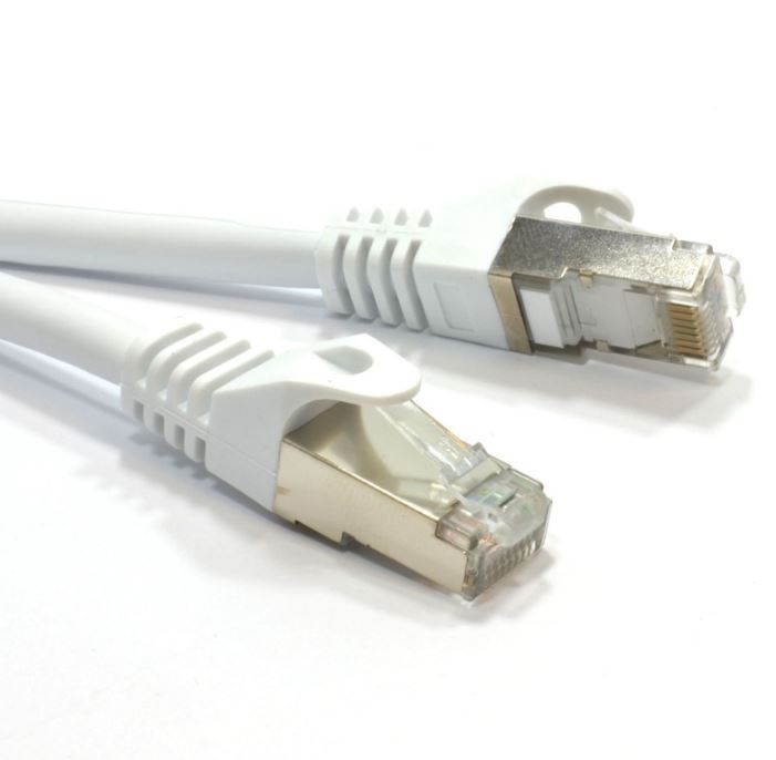 Astrotek CAT6A Shielded Cable 1m Grey/White Color 10GbE RJ45 Ethernet Network LAN S/FTP LSZH Cord 26AWG PVC Jacket AT-RJ45GRF6A-1M