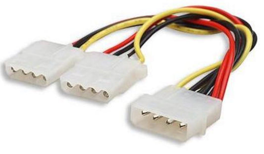 Astrotek Internal Power Molex Cable 20cm - 5.25' 4 pins Male to 2x 5.25' 4 pins Female 18AWG RoHS ~ CB8W-MOLEX-PWR AT-MOLEX-PWR