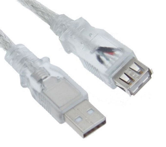 Astrotek USB 2.0 Extension Cable 3m - Type A Male to Type A Female Transparent Colour RoHS AT-USB2-AA-3M