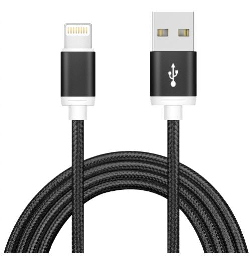 Astrotek 2m USB Lightning Data Sync Charger Black Cable for iPhone 7S 7 Plus 6S 6 Plus 5 5S iPad Air Mini iPod AT-USBLIGHTNINGB-2M