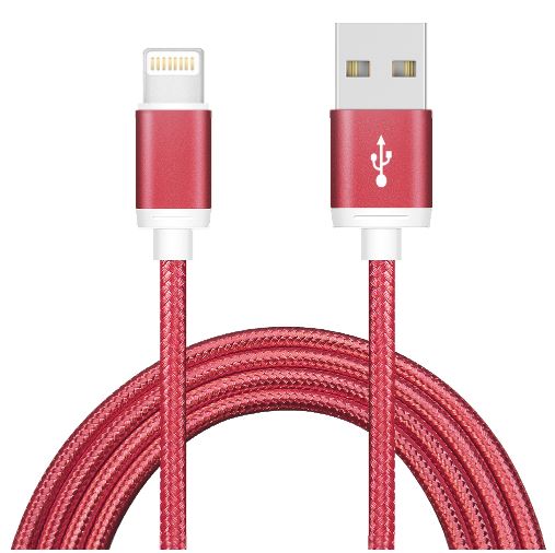Astrotek 1m USB Lightning Data Sync Charger Red Color Cable for iPhone X 9 8 7S 7 Plus 6S 6 Plus 5 5S iPad Air Mini iPod AT-USBLIGHTNINGR-1M