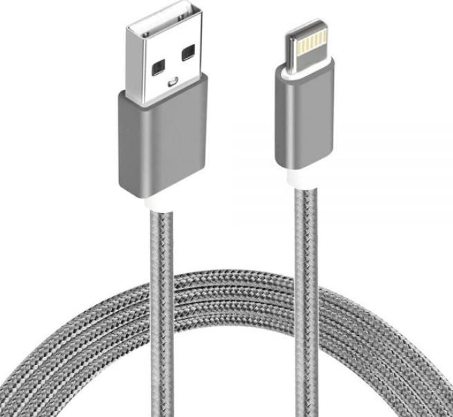 Astrotek 1m USB Lightning Data Sync Charger Grey White Color Cable for iPhone X 9 8 7S 7 Plus 6S 6 Plus 5 5S iPad Air Mini iPod AT-USBLIGHTNINGW-1M