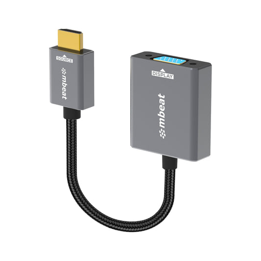 mbeat Tough Link HDMI to VGA Adapter HDMI Support Version: 2.1 Cable Length: 15cm Up to 1080p@60Hz (1920x1080). MB-XAD-HDVGA