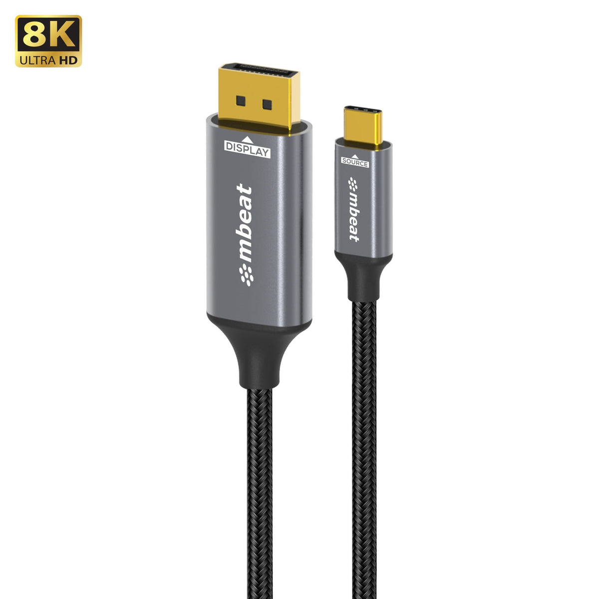 mbeat Tough Link 8K 1.8m USB-C to DisplayPort Cable Up to 8K@60Hz (7680x4320) USB-C Version: 3.2 Gen 2 Product Weight: 76.3g MB-XCB-8K18CDP