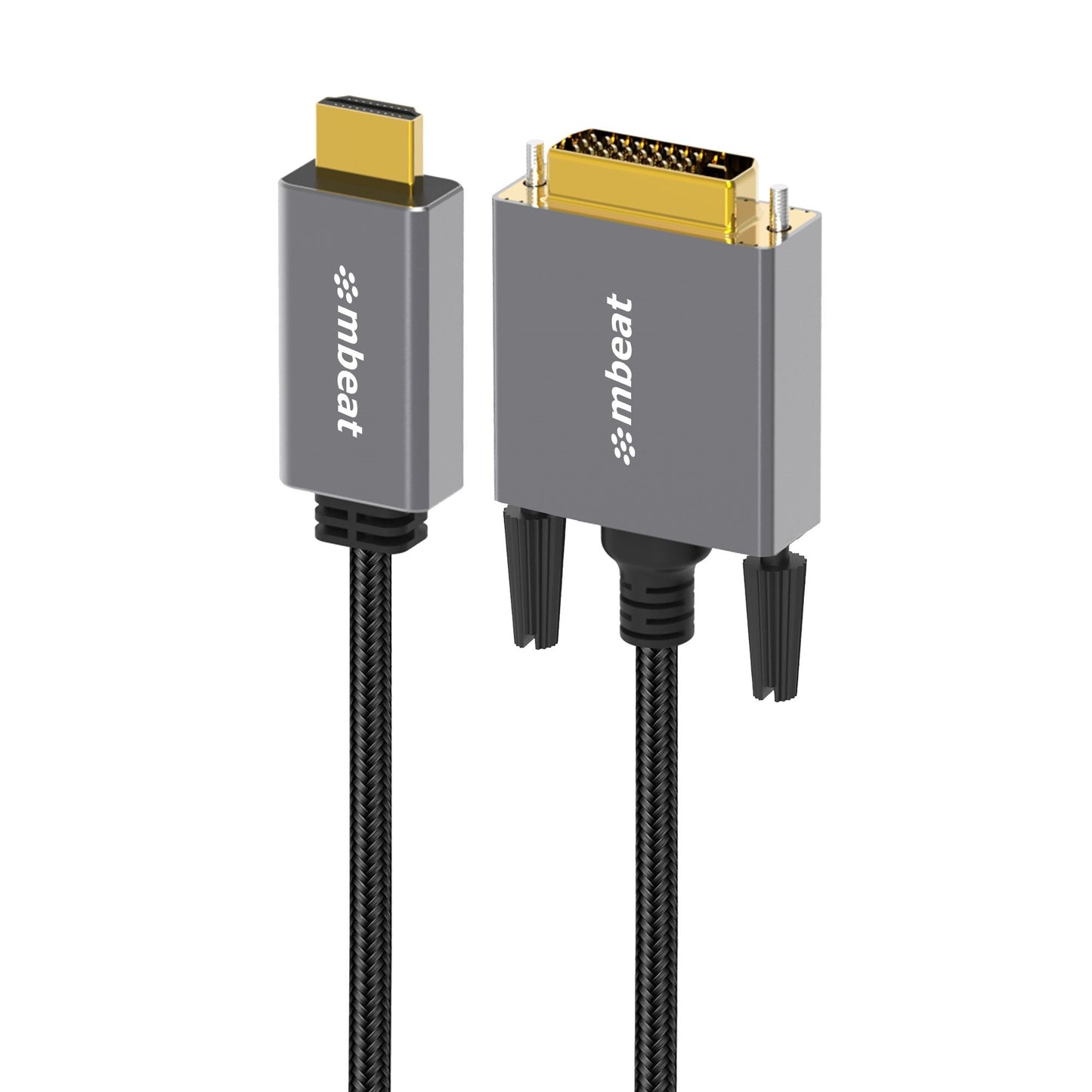 mbeat Tough Link 1.8m HDMI to DVI Cable Up to 1080p@60Hz (1920x1080) Cable Length: 1.8m Package Weight: 163g MB-XCB-HDDVI18