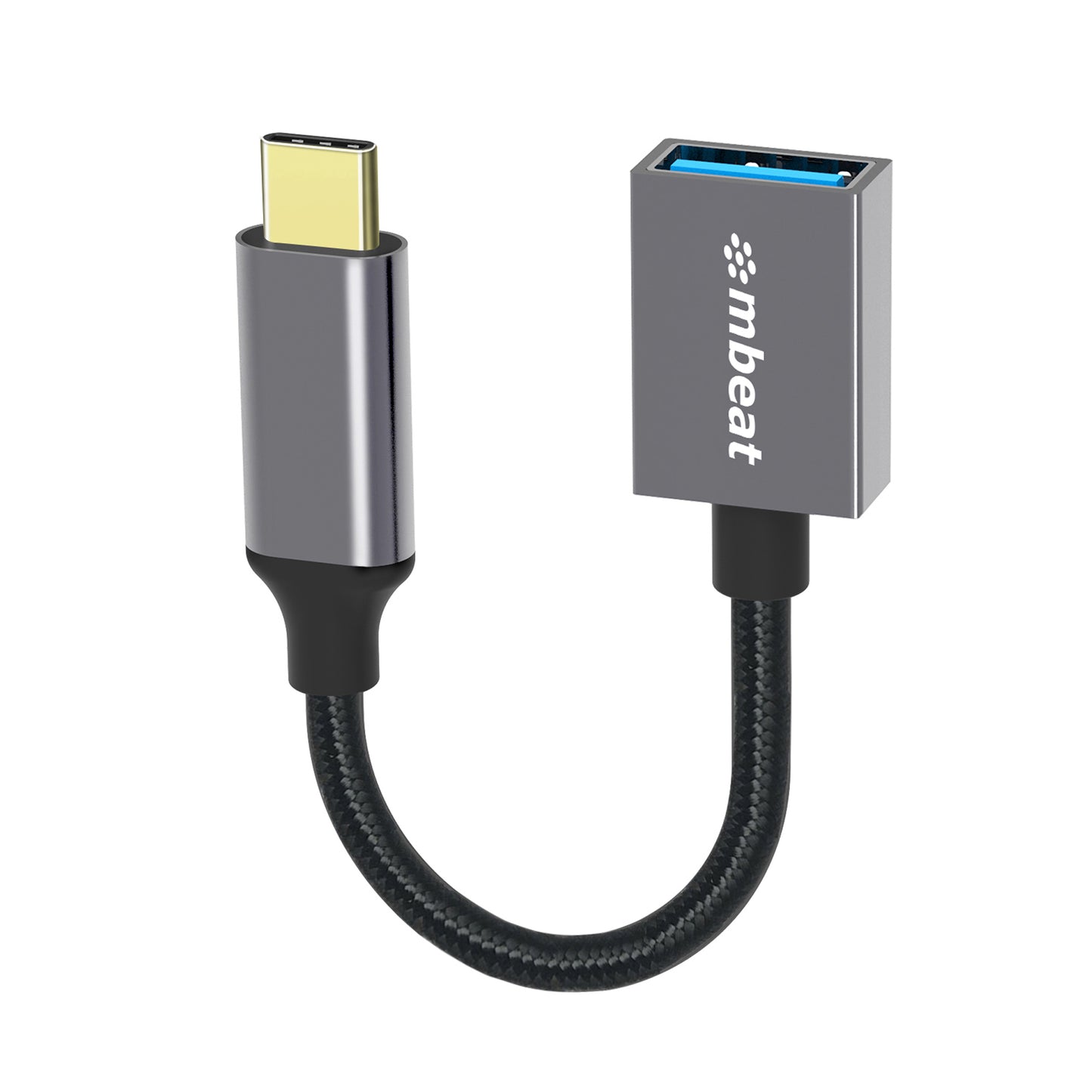 mbeat Tough Link USB-C to USB 3.0 Adapter with Cable - Space Grey Package Weight: 25g Cable Length: 15cm MB-XAD-CU30