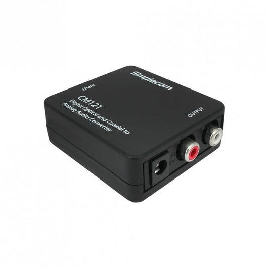 Simplecom CM121 Digital Optical Toslink and Coaxial to Analog RCA Audio Converter CM121