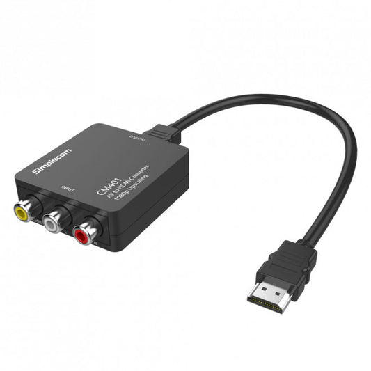 Simplecom CM401 Composite AV CVBS 3RCA to HDMI Video Converter 1080p Upscaling CM401
