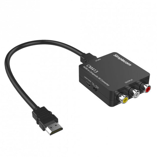 Simplecom CM413 HDMI to Composite AV CVBS 3RCA Video Converter 1080p Downscaling CM413