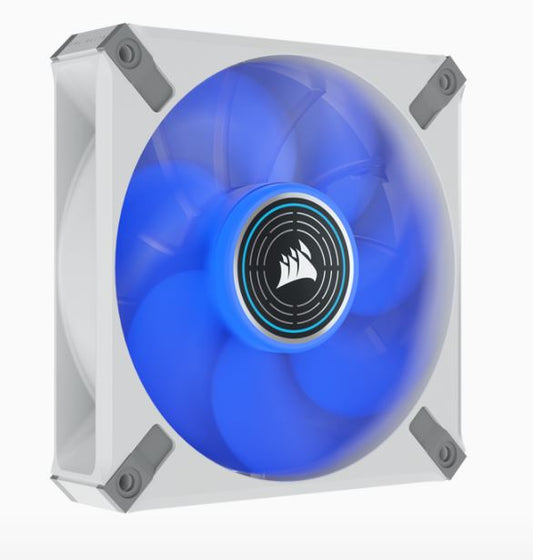 Corsair ML ELITE Series, ML120 LED ELITE WHITE, 120mm Magnetic Levitation Blue LED Fan with AirGuide, Single Pack(LS) CO-9050128-WW