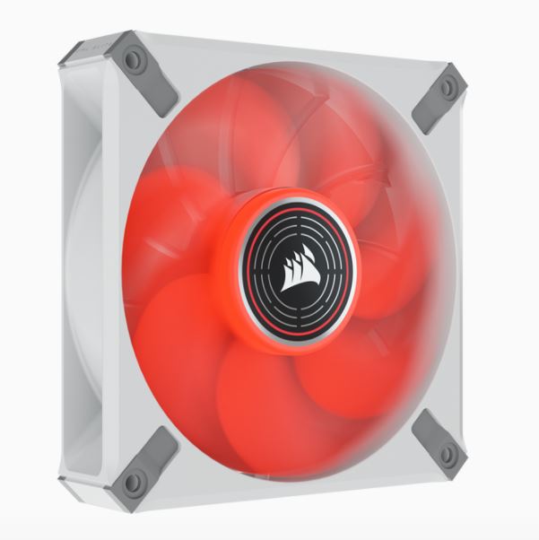 Corsair ML ELITE Series, ML120 LED ELITE WHITE, 120mm Magnetic Levitation Red LED Fan with AirGuide, Single Pack(LS) CO-9050126-WW