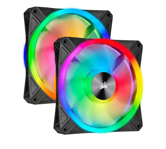 Corsair QL140 RGB Dual Fan Kit with Lighting Node Core, ICUE, 140mm RGB LED PWM Fan 26dBA, 50.2 CFM, 2 Fan Pack CO-9050100-WW