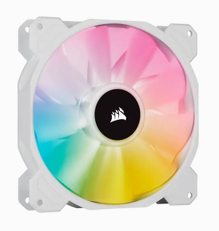 Corsair White SP140 RGB ELITE, 140mm RGB LED Fan with AirGuide, Single Pack CO-9050138-WW
