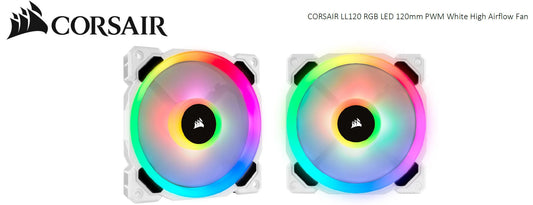Corsair Light Loop Series, White LL120 RGB, 120mm Dual Light Loop RGB LED PWM Fan, Single Pack CO-9050091-WW