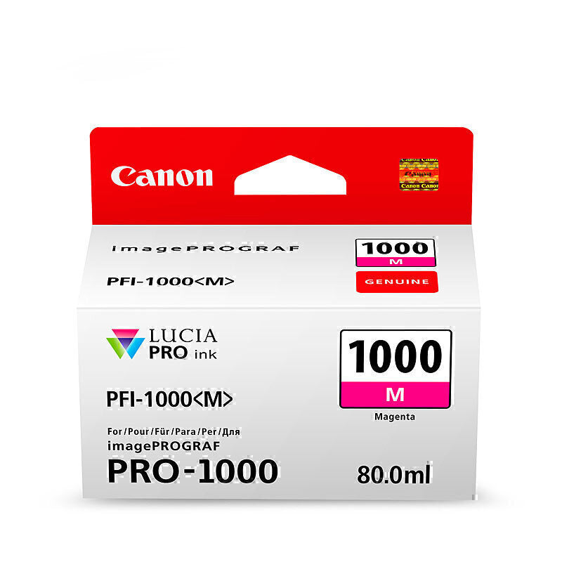 Canon PFI1000 Magenta Ink Cartridge 5885 pages 4 x 6 ISO 29103 - PFI1000M