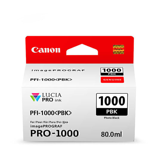 Canon PFI1000 Photo Black Ink Cartridge 2205 pages 4 x 6  ISO 29103 - PFI1000PBK