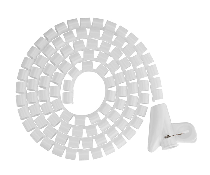 Brateck 15mm/0.59' Diameter Coiled Tube Cable Sleeve Material Polyethylene(PE) Dimensions 1000x15mm - White HC-15-W