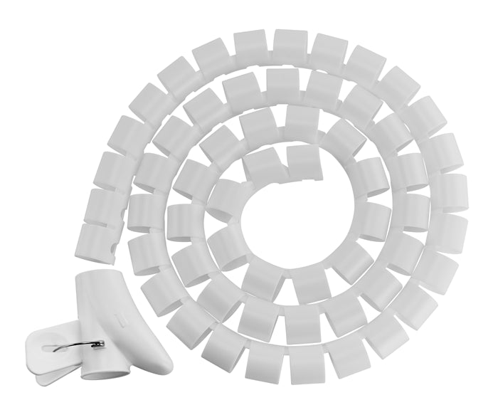 Brateck 30mm/1.2' Diameter Coiled Tube Cable Sleeve Material Polyethylene(PE) Dimensions 1000x30mm - White HC-30-W