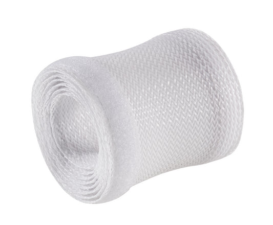 Brateck Flexible Cable Wrap Sleeve with Hook and Loop Fastener (135mm/5.3' Width) Material Polyester Dimensions 1000x135mm --White  VS-135-W