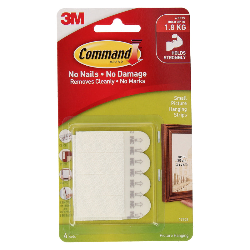 Command 17202 Small Picture Hanging Strips 4-Pack - Box of 9 - 7100334174