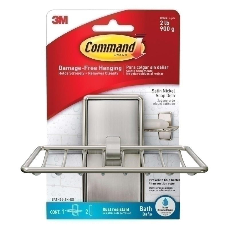 Command BATH34-SN-ES Satin Nickel Soap Dish - Box of 2 - 7011387473
