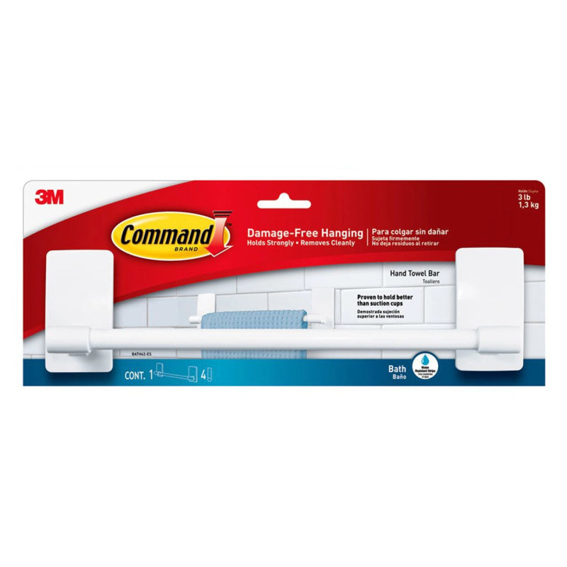 Command BATH42-ES Plastic Bathroom Hand Towel Bar - Box of 2 - 7012869534