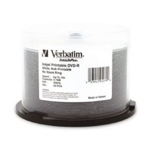 Verbatim DVD-R 4.7GB 50Pk White Wide Inkjet 16x 95079