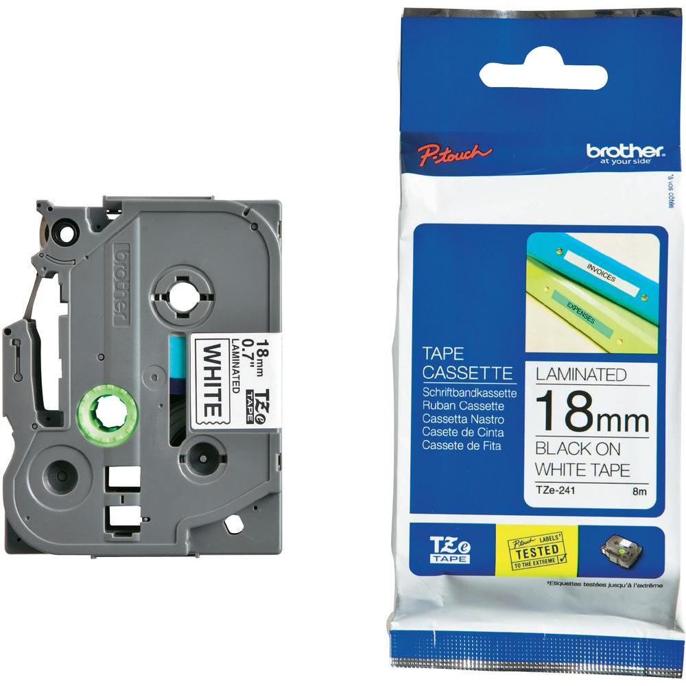 Brother 18mm Black on White TZE Tape TZE-241