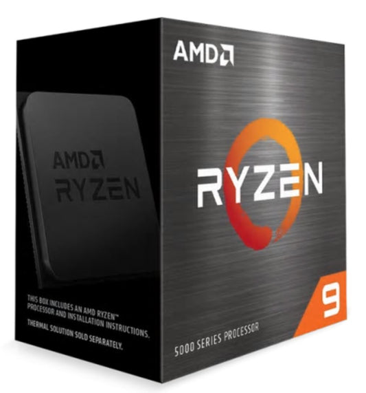 AMD Ryzen 9 5900X Zen 3 CPU 12C/24T TDP 105W Boost Up to 4.8GHz Base 3.7GHz Total Cache 70MB No Cooler (RYZEN5000)(AMDCPU) 100-100000061WOF