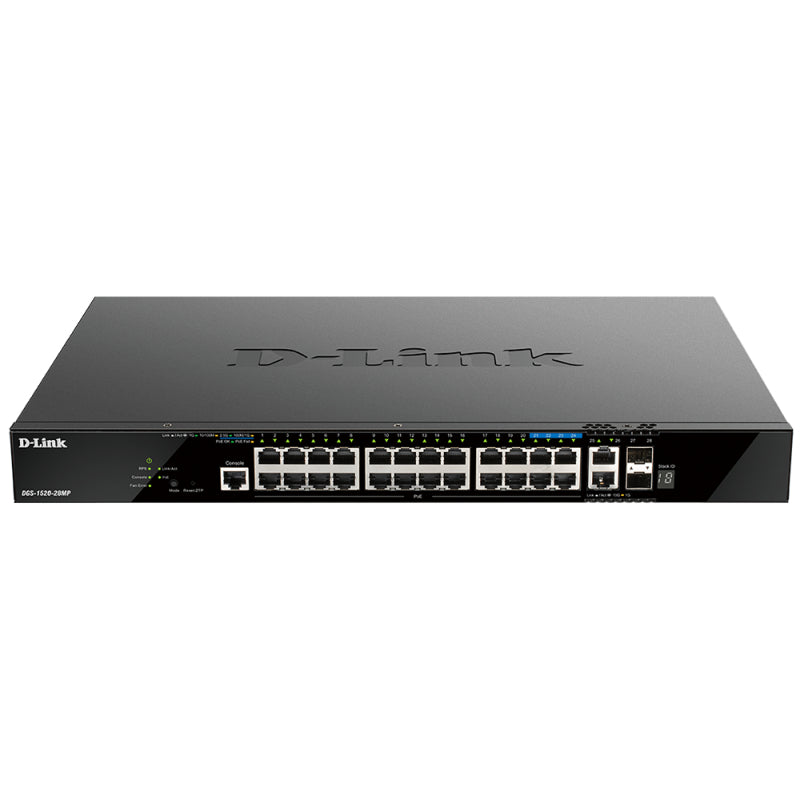 D-Link 28-Port Gigabit Smart Managed Stackable PoE+ Switch - DGS-1520-28MP