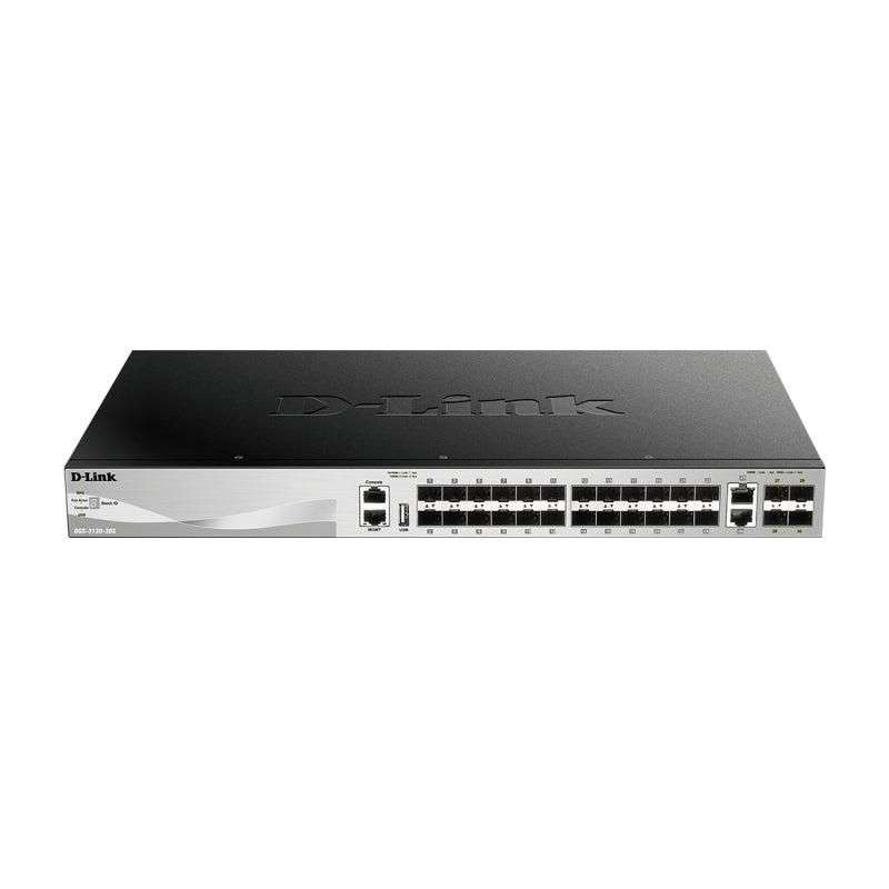 D-Link 30 port Stackable Gigabit SFP Layer 3+ Switch with 6 10GbE ports - DGS-3130-30S