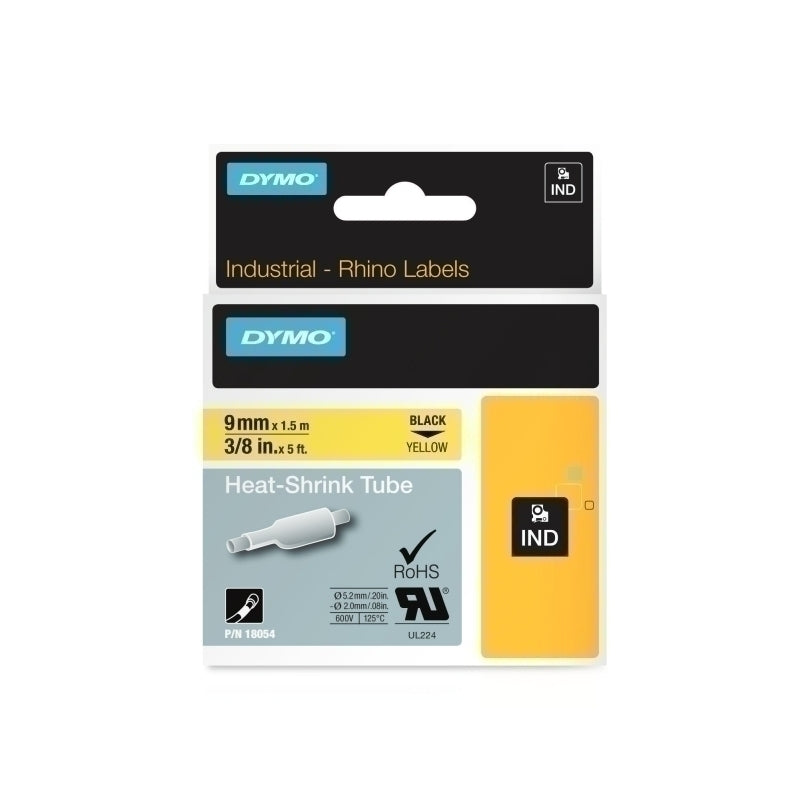Dymo Rhino H/S Label 9mm Yellow 9mm - 18054
