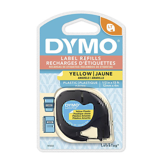 Dymo LT Plastic 12mm x 4m Yellow 12mm x 4m - 91332