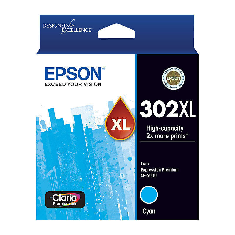 Epson 302XL Cyan Ink Cartridge - C13T01Y292