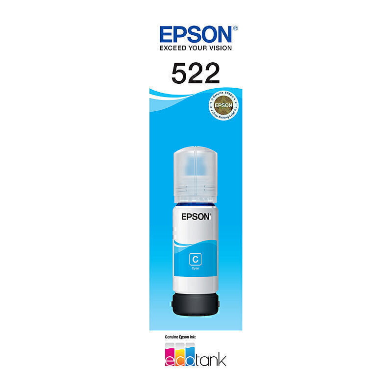 Epson T522 Cyan EcoTank Bottle 65ml - C13T00M292