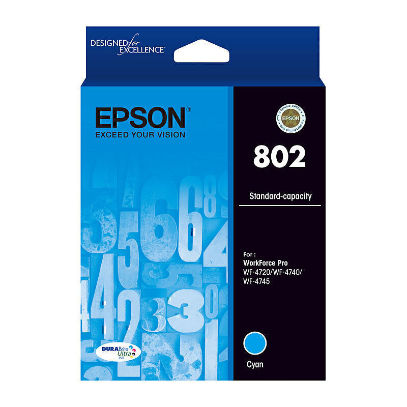 Epson 802 Cyan Ink Cartridge approx 650 pages - C13T355292