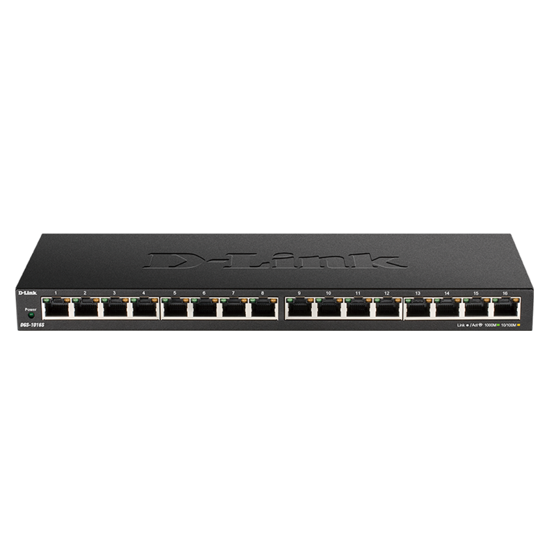 D-Link DGS-1016S 16-Port Low Profile Gigabit Unmanaged Switch (Metal Housing) DGS-1016S