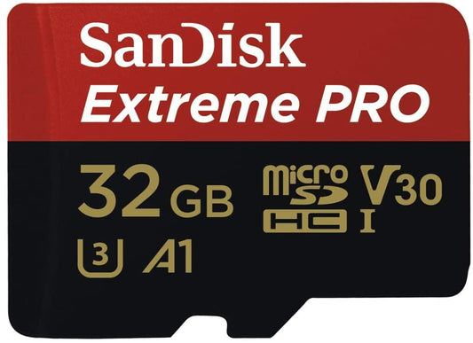 SanDisk Extreme Pro 32GB microSD SDHC SQXCG 100MB/s 90MB/s V30 U3 C10 UHS-1 4K UHD Shock temperature water & X-ray proof with SD Adaptor >16GB SDSQXCG-032G-GN6MA