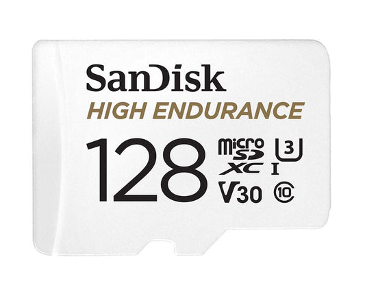 SanDisk High Endurance 128GB microSD 100MB/s 40MB/s 10K hrs 4K UHD C10 U3 V30 -40C to 85C Heat Freeze Shock Temperature Water X-ray Proof SD Adapter SDSQQNR-128G-GN6IA