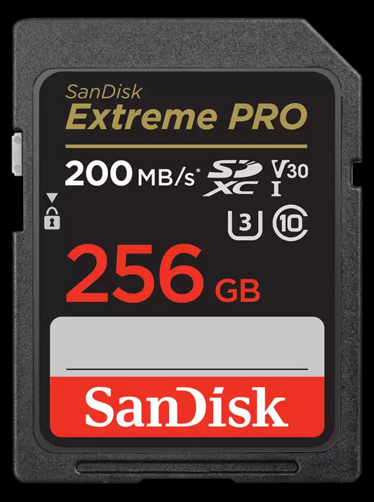 SanDisk 256GB Extreme PRO Memory Card 200MB/s Full HD & 4K UHD Class 30 Speed Shock Proof Temperature Proof Water Proof X-ray Proof Digital Camera SDSDXXD-256G-GN4IN