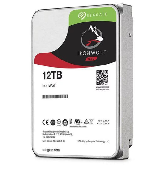 Seagate 12TB 3.5' IronWolf SATA3 NAS 24x7 7200RPM Performance HDD (ST12000VN0008) 3 Years Warranty ST12000VN0008
