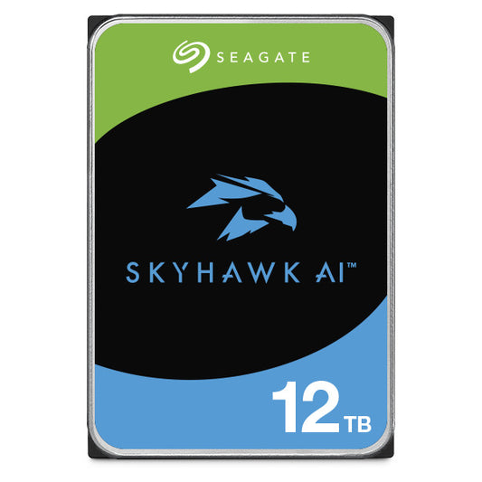 Seagate 12TB 3.5' SkyHawk AI Surveillance SATA HDD 256MB Cache, 7200RPM, 24x7 workload, DVR and NVR Systems ST12000VE001