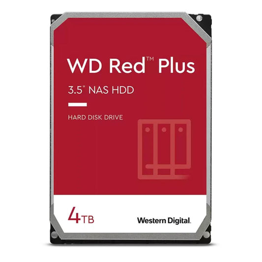 Western Digital WD Red Plus 4TB 3.5' NAS HDD SATA III NAS Hard Drive 5400 RPM 256MB Cache 180MB/S 1mil Hours MTBF 180TB/Year (WD40EFPX) WD40EFPX