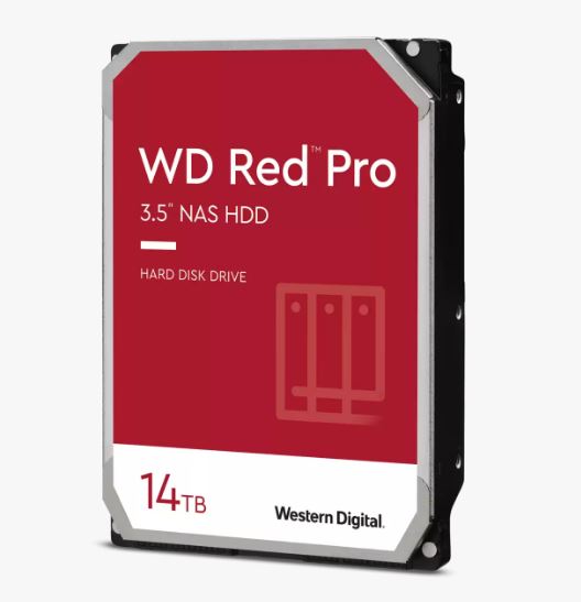 Western Digital WD Red Pro 14TB 3.5' NAS HDD SATA3 7200RPM 512MB Cache 24x7 180TBW ~8-bays NASware 3.0 CMR Tech 5yrs wty ~WD142KFGX WD142KFGX