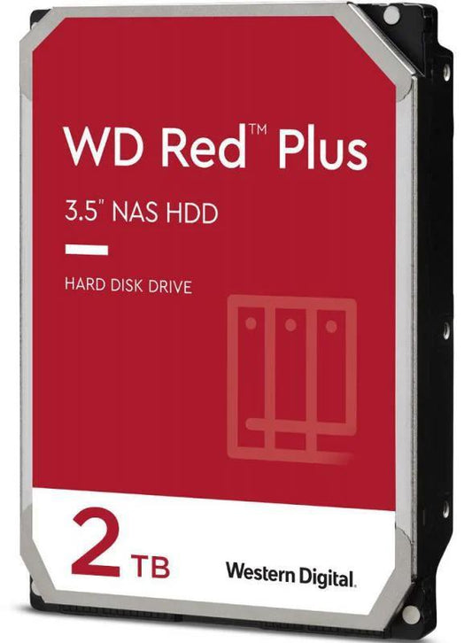 Western Digital 2TB WD Red Plus NAS Hard Drive 3.5-Inch -Transfer Rate up to 215MB/s -5640 RPM -Cache Size 512MB -3-Year Limited Warranty WD20EFPX WD20EFPX