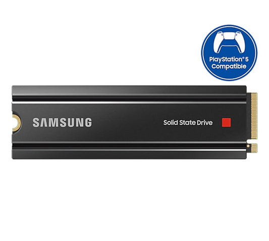 Samsung 980 Pro 2TB Gen4 NVMe SSD with Heatsink 7000MB/s 5100MB/s R/W 1000K/1000K IOPS 1200TBW 1.5M Hrs for PS5 5yrs Wty MZ-V8P2T0CW