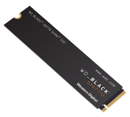 Western Digital WD Black SN770 500GB Gen4 NVMe SSD - 5000MB/s 4000MB/s R/W 300TBW 460K/800K IOPS 1.75M Hrs MTBF M.2 PCIe4.0 5yrs ~WDS500G1B0E WDS500G3X0E