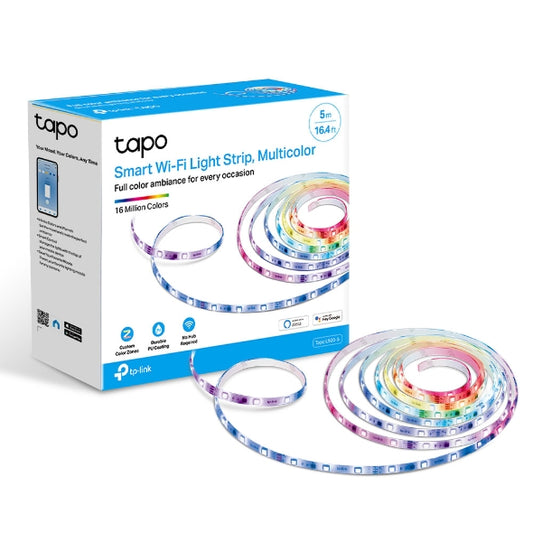 TP-Link Tapo L920-5 Smart Wi-Fi Light Strip, Multicolor, Pu Coating For External Protection, Voice Control, 50 Colour Zones, No Hub Required, 5000x10x Tapo L920-5