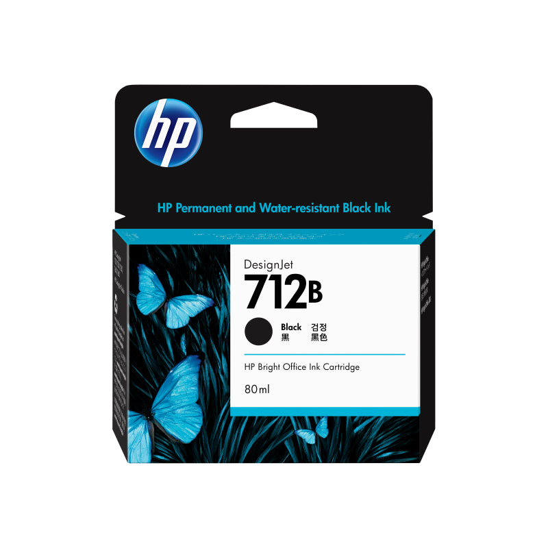 HP #712B 80ml Black Ink 3ED29A - 3ED29A