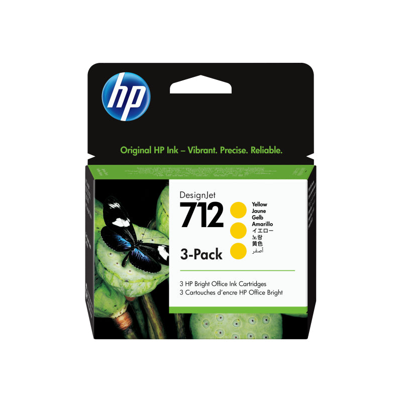 HP #712 29ml Yellow 3 Pk 3ED79A - 3ED79A